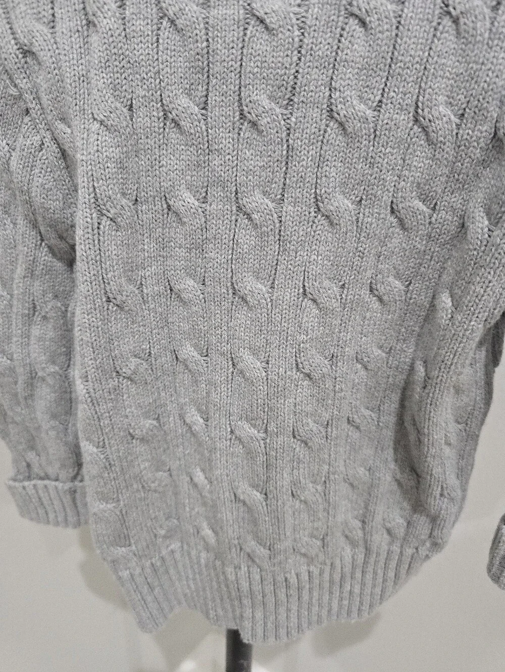 Ralph Lauren Light Gray Cable Knit Crewneck Sweater 24 Months